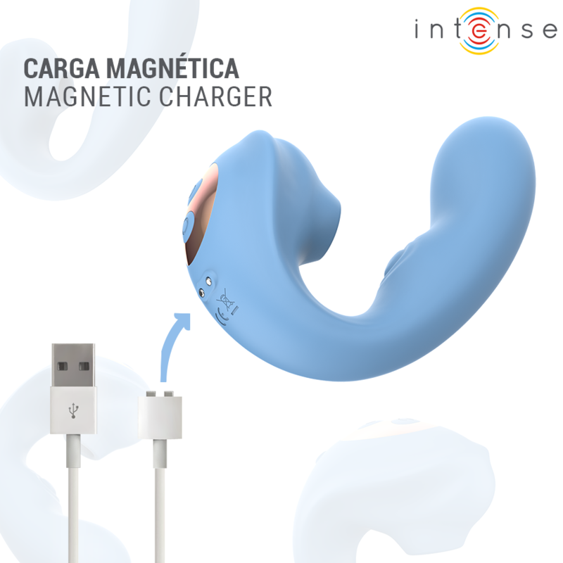 INTENSE - GINA - ESTIMULADOR CLITORIAL MULTIFUNCIONAL AZUL