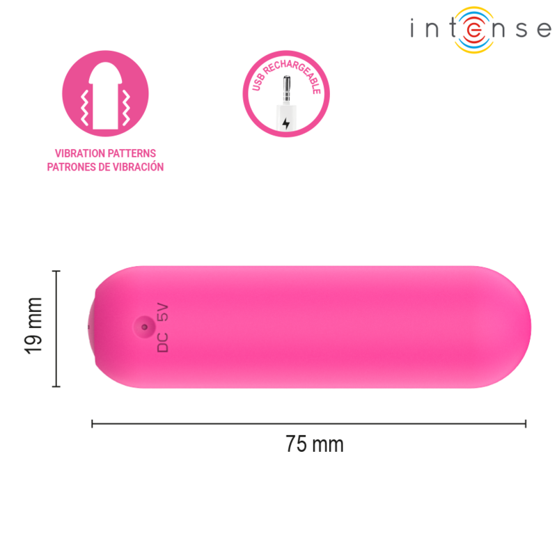 INTENSE - JUDY VIBRADOR BULLET RECARREGÁVEL COM CONTROLE REMOTO ROSA