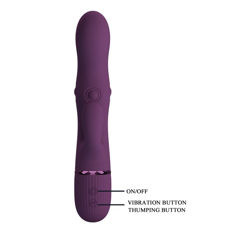PRETTY LOVE - ZACH VIBRADOR COELHO RECARREGÁVEL COM 5+5 FUNÇÕES