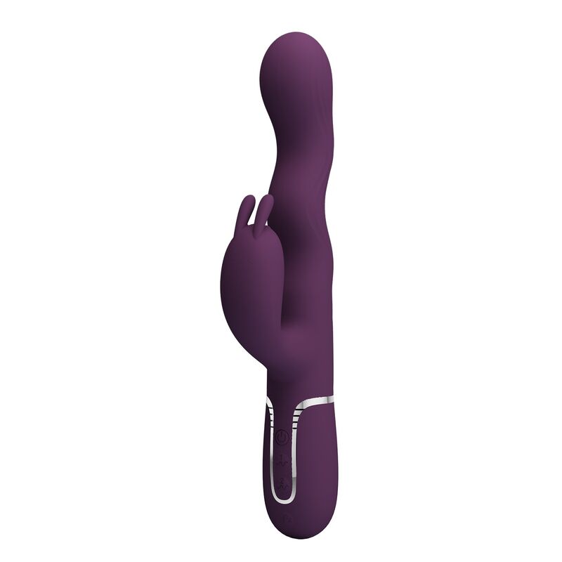 PRETTY LOVE - VIBRADOR LOURSEN RABBIT COM MOVIMENTO DE IMPULSO E 7 VIBRAÇÕES, RECARREGÁVEL VIA USB, ROXO