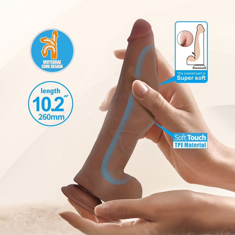 PRETTY LOVE - ULRIC DILDO FLEXÍVEL REALISTA 26 CM Ø 5,5 CM TPE MARROM