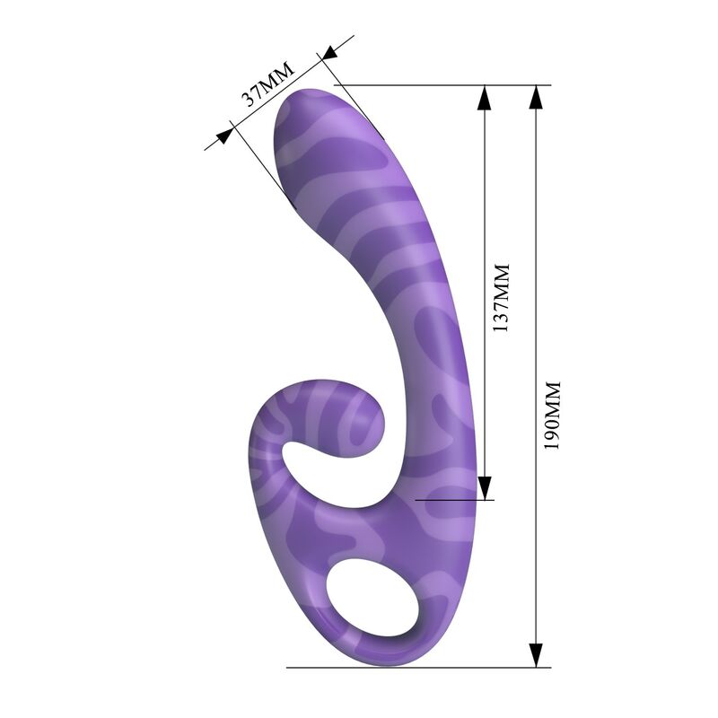 PRETTY LOVE - SUMMER VIBRADOR DE DUAS PONTAS COM ALÇA 19 CM Ø 3,5 CM ROXO