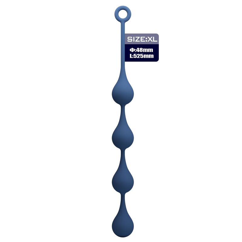 MR PLAY - BOLINHAS ANAL DE SILICONE AZUIS TAMANHO XL 52,5 CM