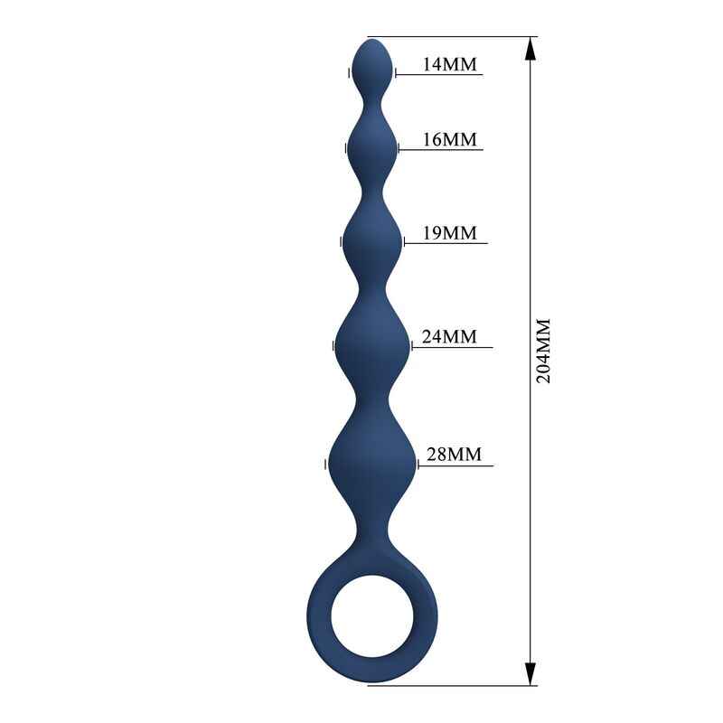 MR PLAY - BOLINHAS ANAL DE SILICONE AZUIS E PLUG ANAL 20,4 CM