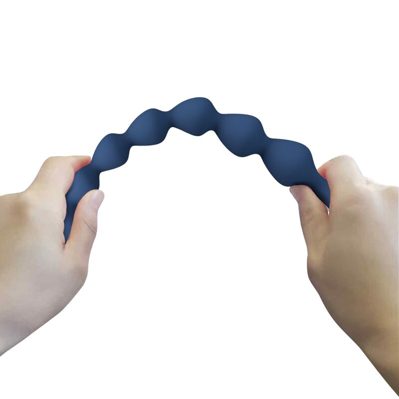 MR PLAY - BOLINHAS ANAL DE SILICONE AZUIS E PLUG ANAL 26,7 CM