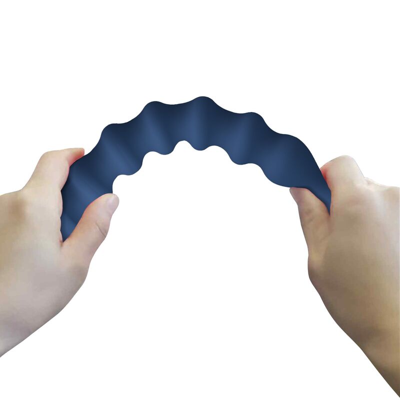 MR PLAY - BOLINHAS ANAL DE SILICONE AZUIS E PLUG ANAL - Ø - 3,4 CM - 28,5 CM