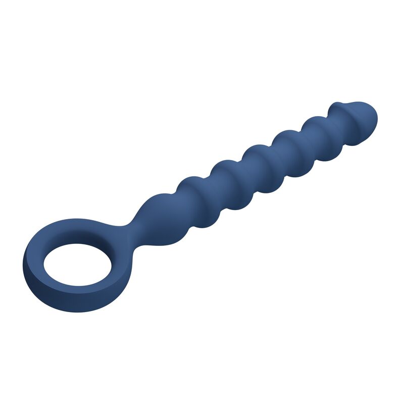 MR PLAY - BOLINHAS ANAL DE SILICONE AZUIS E PLUG ANAL - Ø - 3,4 CM - 28,5 CM