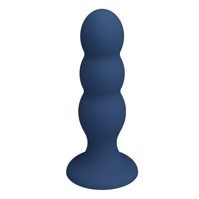 MR PLAY - PLUG ANAL COM BOLINHAS DE METAL E VENTOSA AZUL
