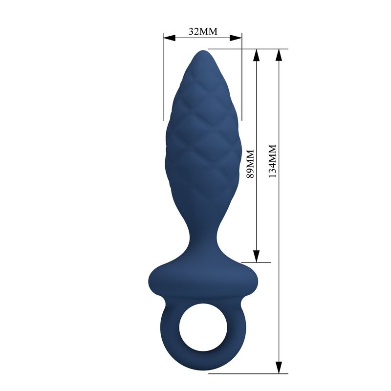 MR PLAY - PLUG ANAL TEXTURIZADO COM ANEL AZUL M