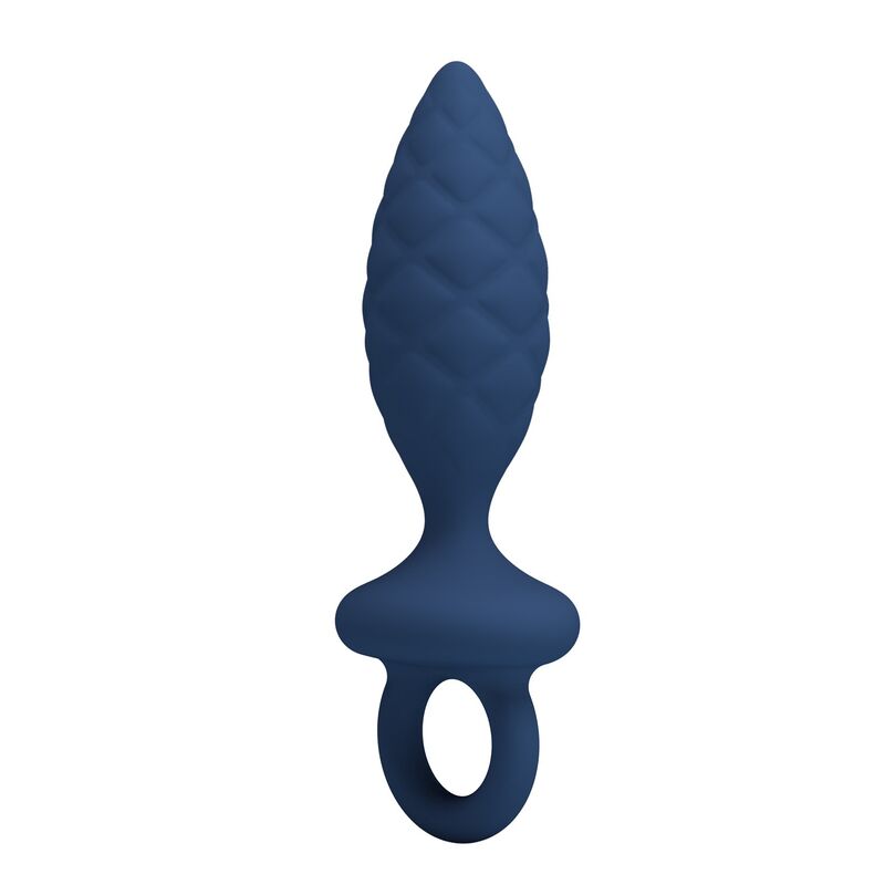MR PLAY - PLUG ANAL TEXTURIZADO COM ANEL AZUL S