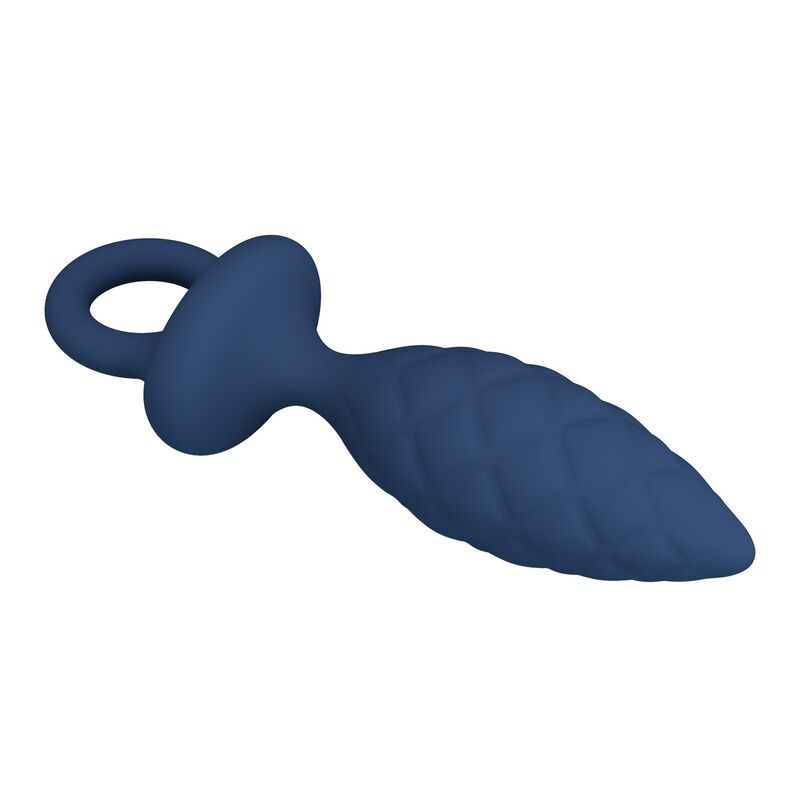 MR PLAY - PLUG ANAL TEXTURIZADO COM ANEL AZUL S