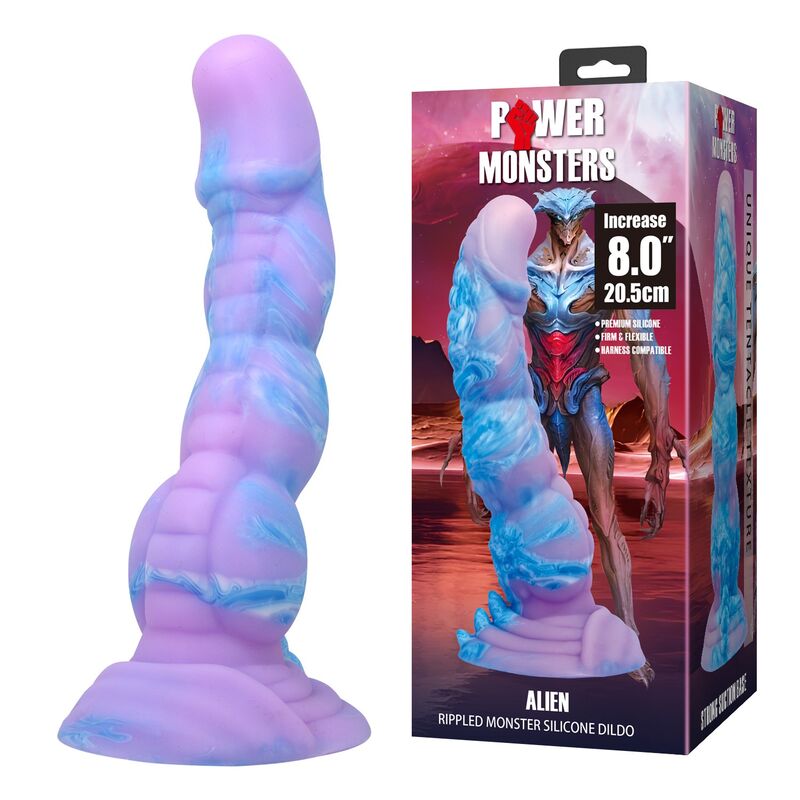 POWER MONSTERS - DILDO DE SILICONE ALIEN FANTASY 20,5 CM Ø 4,8 CM
