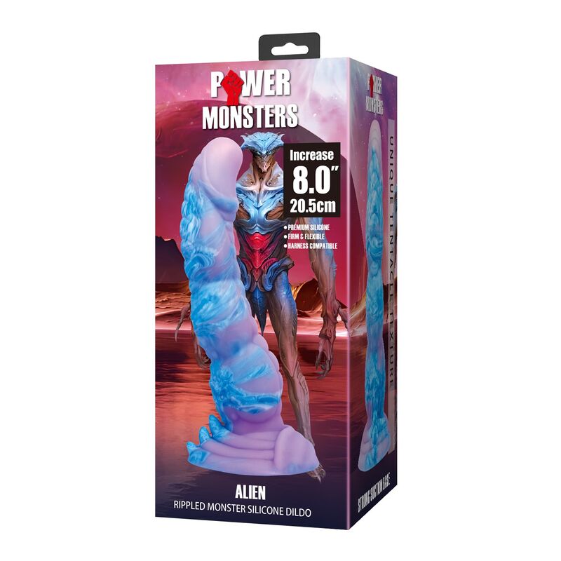 POWER MONSTERS - DILDO DE SILICONE ALIEN FANTASY 20,5 CM Ø 4,8 CM