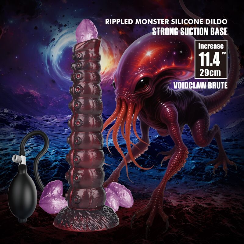 POWER MONSTERS - VOIDCLAW BRUTE BICOLOR DILDO DE SILICONE INFLÁVEL FANTASIA 29 CM Ø 5,7 CM