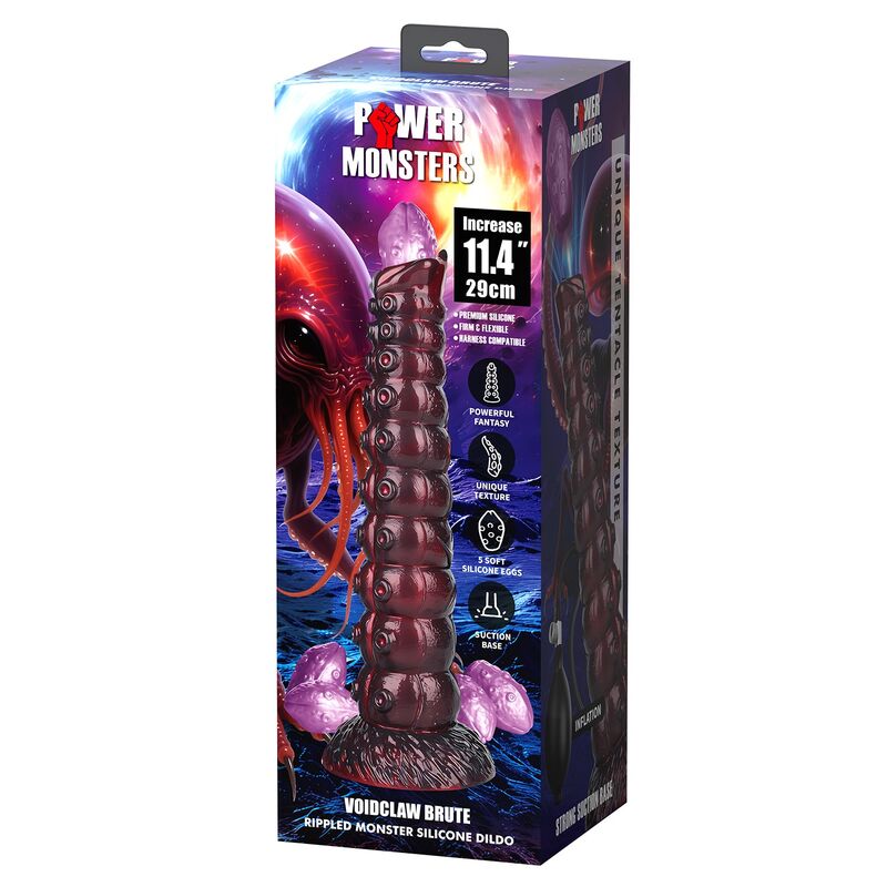 POWER MONSTERS - VOIDCLAW BRUTE BICOLOR DILDO DE SILICONE INFLÁVEL FANTASIA 29 CM Ø 5,7 CM