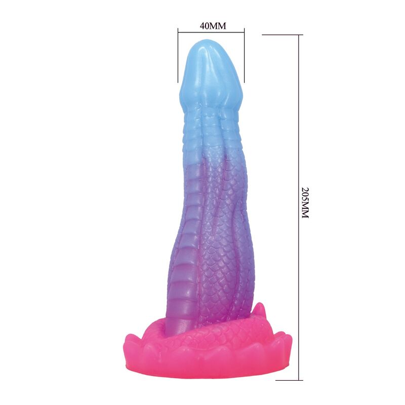 POWER MONSTERS - DILDO FANTASIA VOID PYTHON COM VENTOSA 20,5 CM Ø 5,2 CM AZUL, ROXO E ROSA