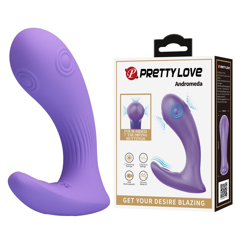 PRETTY LOVE - VIBRADOR DE DUPLA ESTIMULAÇÃO RECARREGÁVEL ANDROMEDA ROXO