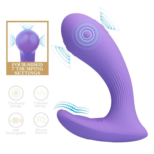 PRETTY LOVE - VIBRADOR DE DUPLA ESTIMULAÇÃO RECARREGÁVEL ANDROMEDA ROXO