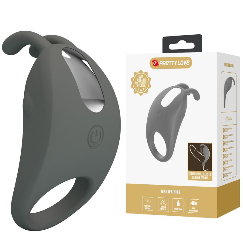 PRETTY LOVE - ANEL VIBRATÓRIO RECARREGÁVEL COM ESTIMULADOR DE COELHO