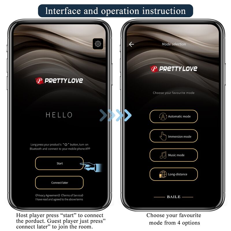 PRETTY LOVE - VIBRADOR ANAL E PERÍNEO COM CONTROLE POR APLICATIVO ANTHONY, PRETO