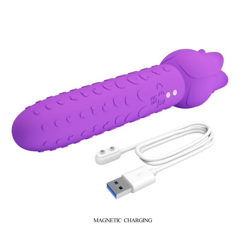 PRETTY LOVE - Vibrador estimulador oral e clitoriano recarregável DANNELL, roxo