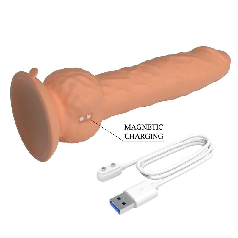 PRETTY LOVE - EREN DILDO VIBRATÓRIO COM EMPURRAÇÃO 20,5 CM Ø 4,5 CM NATURAL