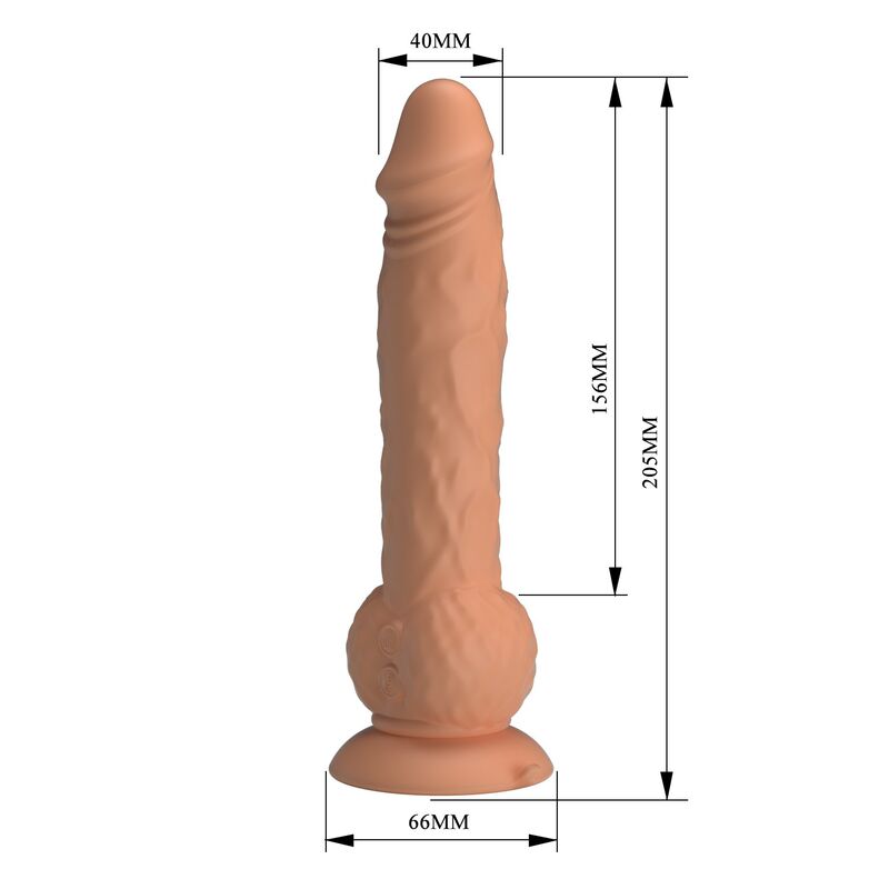 PRETTY LOVE - EREN DILDO VIBRATÓRIO COM EMPURRAÇÃO 20,5 CM Ø 4,5 CM NATURAL