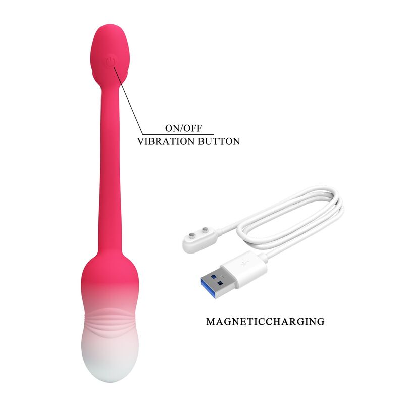 PRETTY LOVE - OVO VIBRATÓRIO COM CONTROLE POR APP PULSEN, 12 FUNÇÕES, RECARREGÁVEL VIA USB, ROSA