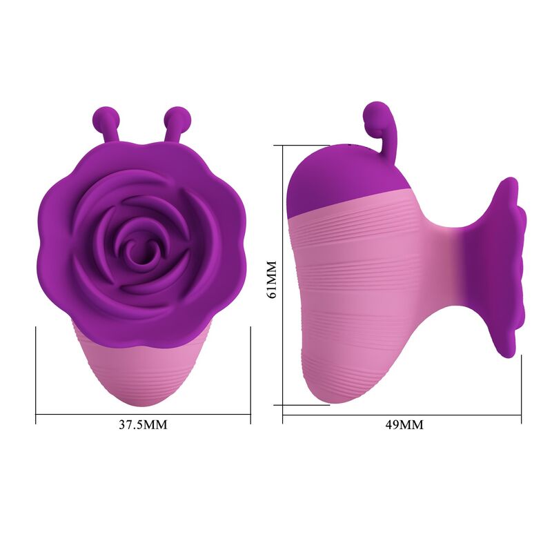 PRETTY LOVE - LITTLE BEE - ESTIMULADOR CLITORIAL RECARREGÁVEL COM 7 MODOS - ROXO-ROSA