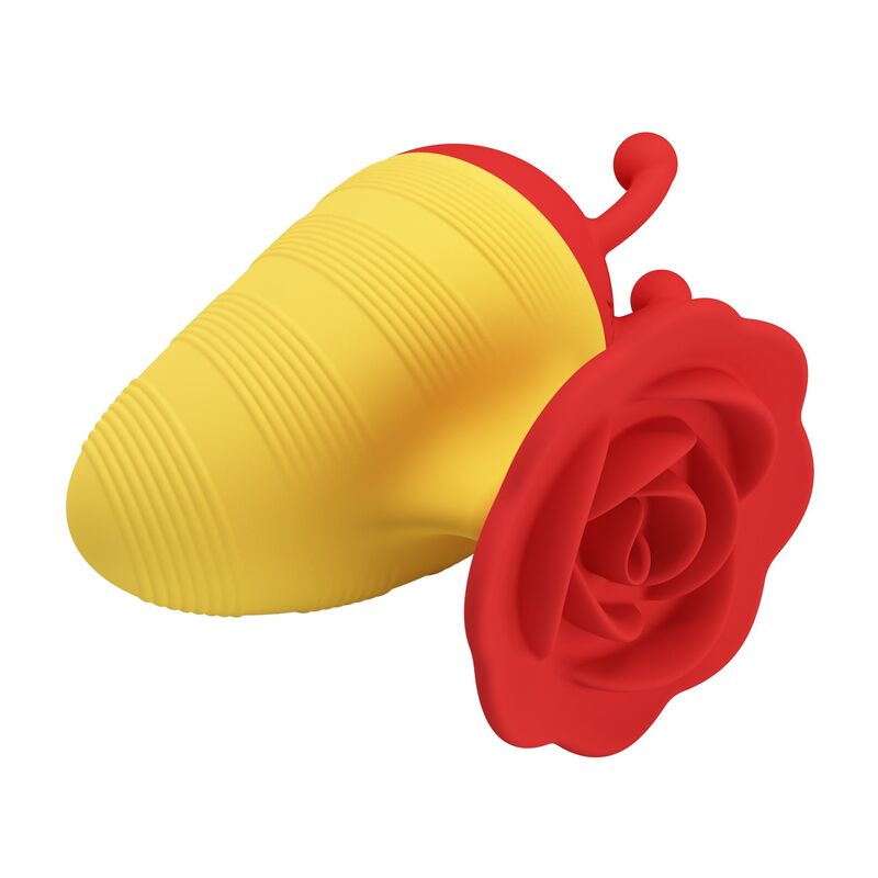 PRETTY LOVE - LITTLE BEE - ESTIMULADOR CLITORIAL RECARREGÁVEL COM 7 MODOS - VERMELHO/AMARELO