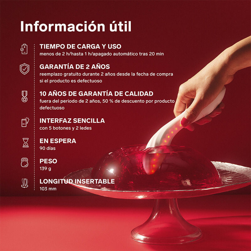 LELO - MONA SPECTRA MASSAGEADOR ÍNTIMO DE LUZ VERMELHA RECARREGÁVEL CONTROLADO POR APLICATIVO