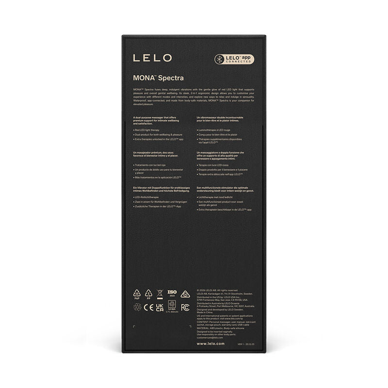 LELO - MONA SPECTRA MASSAGEADOR ÍNTIMO DE LUZ VERMELHA RECARREGÁVEL CONTROLADO POR APLICATIVO