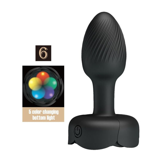 PRETTY LOVE - PLUG ANAL VIBRATÓRIO RECARREGÁVEL COM 10 MODOS - PRETO
