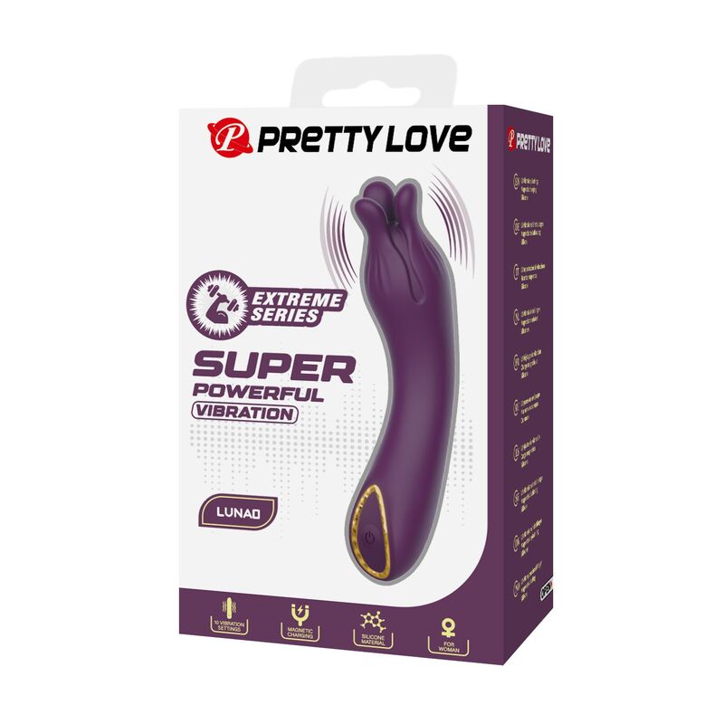 PRETTY LOVE - VIBRADOR RECARREGÁVEL LUNAO COM 10 FUNÇÕES ROXO