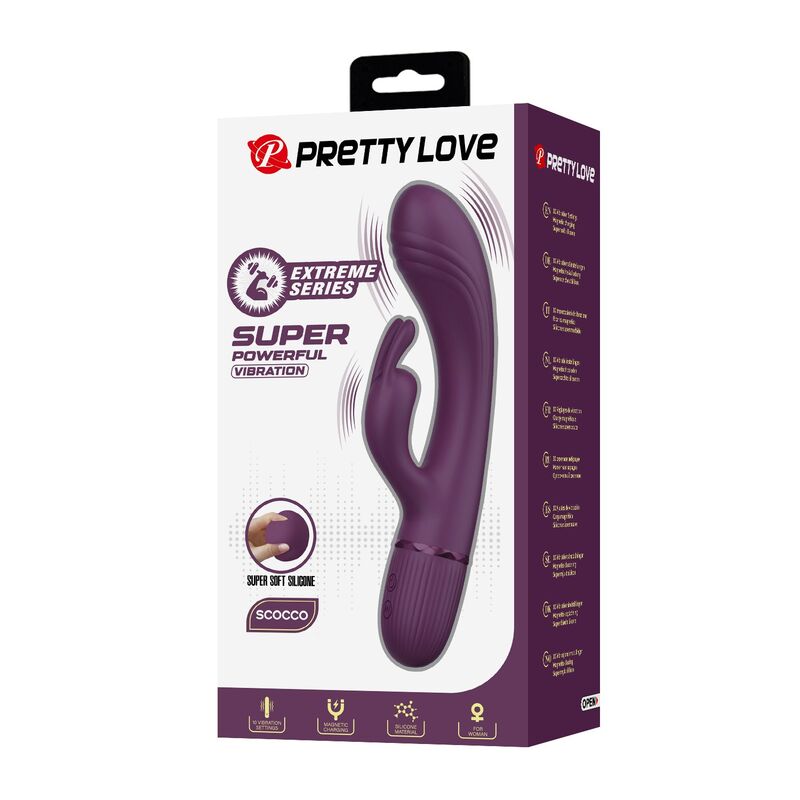 PRETTY LOVE - VIBRADOR COELHO RECARREGÁVEL ROCCO COM 10 FUNÇÕES - ROXO