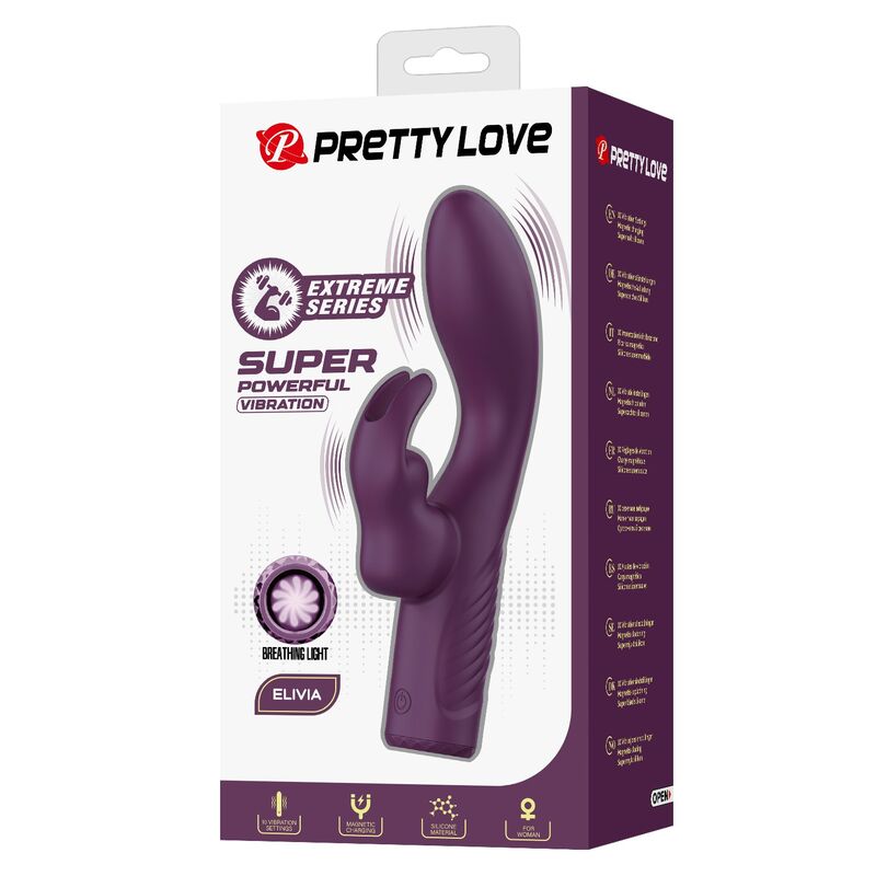 PRETTY LOVE - VIBRADOR COELHO RECARREGÁVEL OLIVIA COM 10 FUNÇÕES