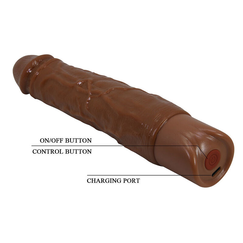 PRETTY LOVE - VIBRADOR REALISTA OWEN 22,5 CM Ø 4,5 CM MARROM