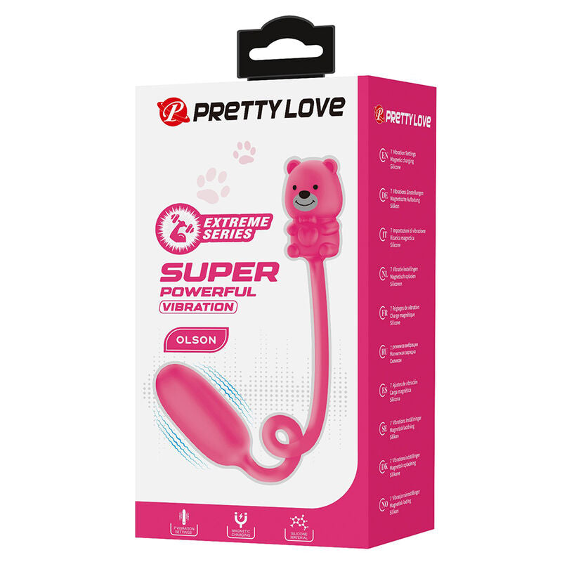 PRETTY LOVE - VIBRADOR BULLET RECARREGÁVEL OLSON COM CONTROLE REMOTO COM FIO ROSA