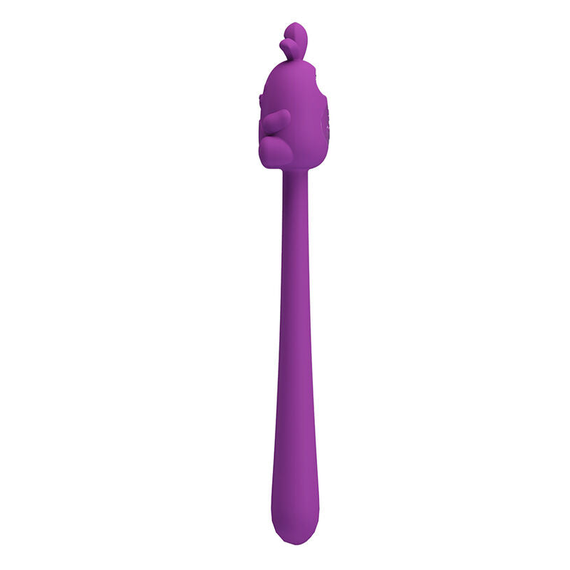 PRETTY LOVE - BASTÃO VIBRADOR FLEXÍVEL COM COELHINHO FOFO, RECARREGÁVEL VIA USB, ROXO