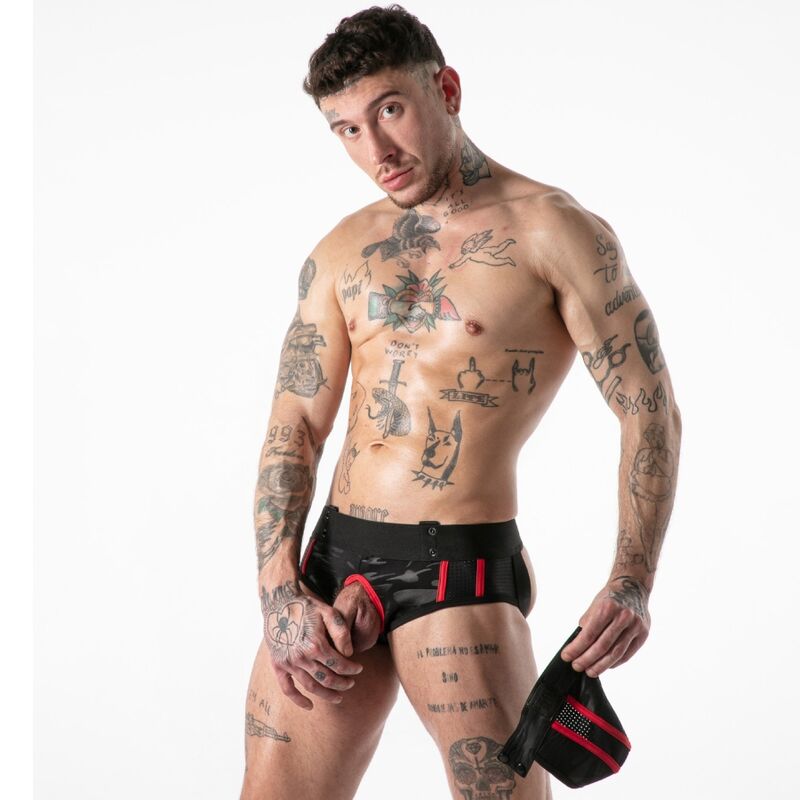LOCKER GEAR - CUECA SUSTENIDO COM ACESSO MILITAR COMPLETO VERMELHA L