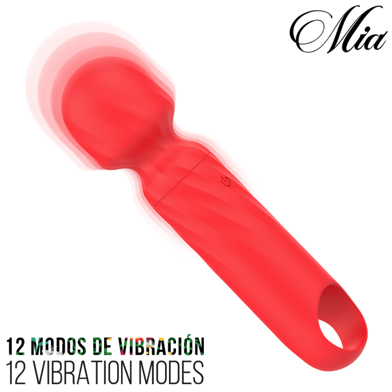 MIA - LUCY ELLEN MINI MASSAGEADOR DE VARINHA RECARREGÁVEL USB VERMELHO