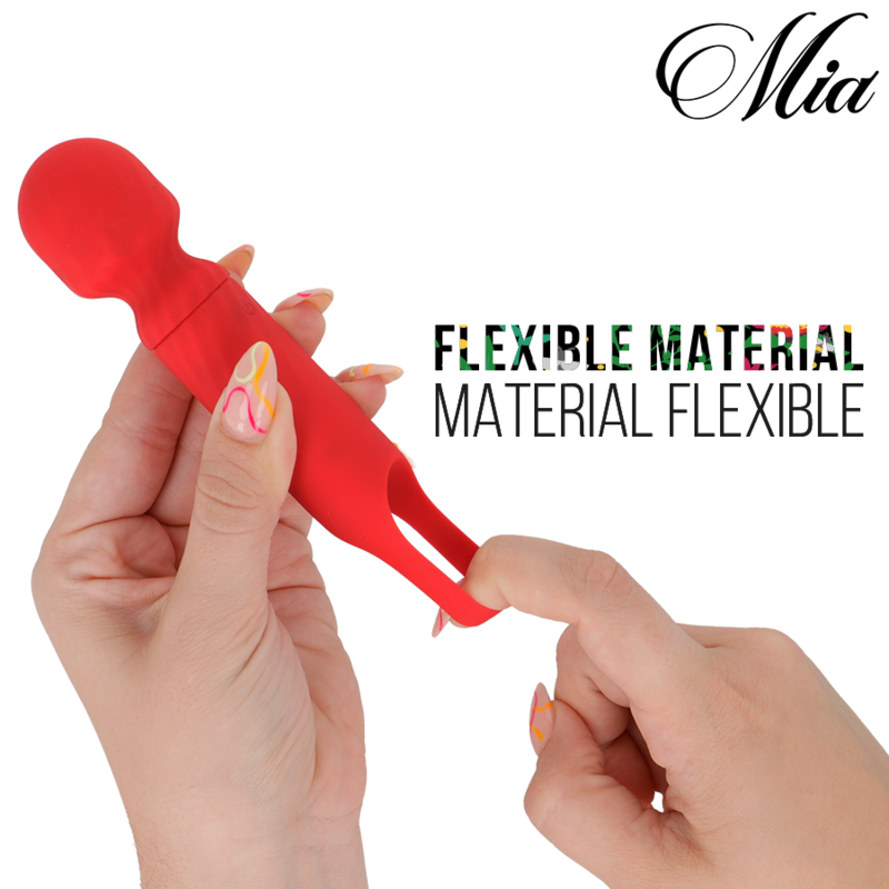 MIA - LUCY ELLEN MINI MASSAGEADOR DE VARINHA RECARREGÁVEL USB VERMELHO
