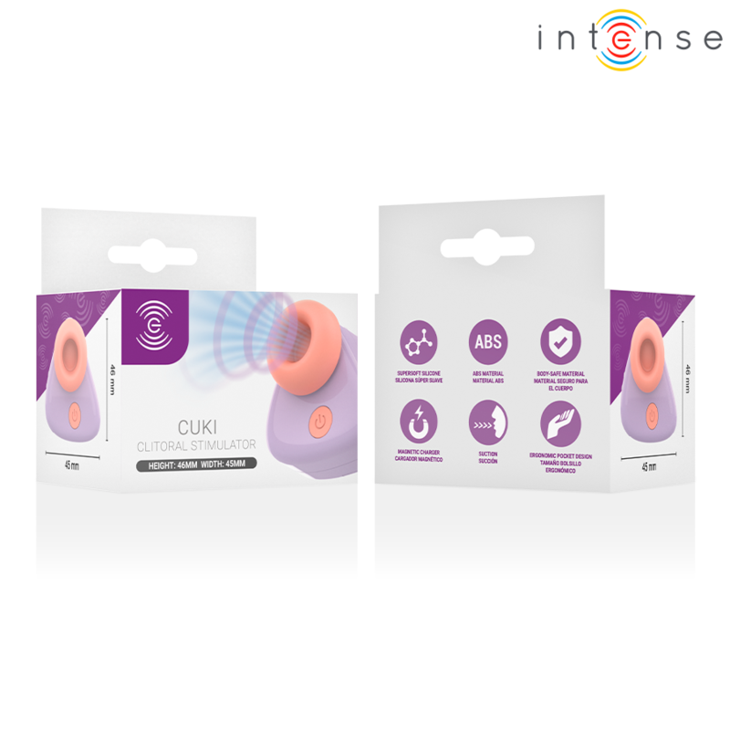 INTENSE - CUKI ESTIMULADOR CLITORIANO DE SUCÇÃO RECARREGÁVEL USB - ROXO