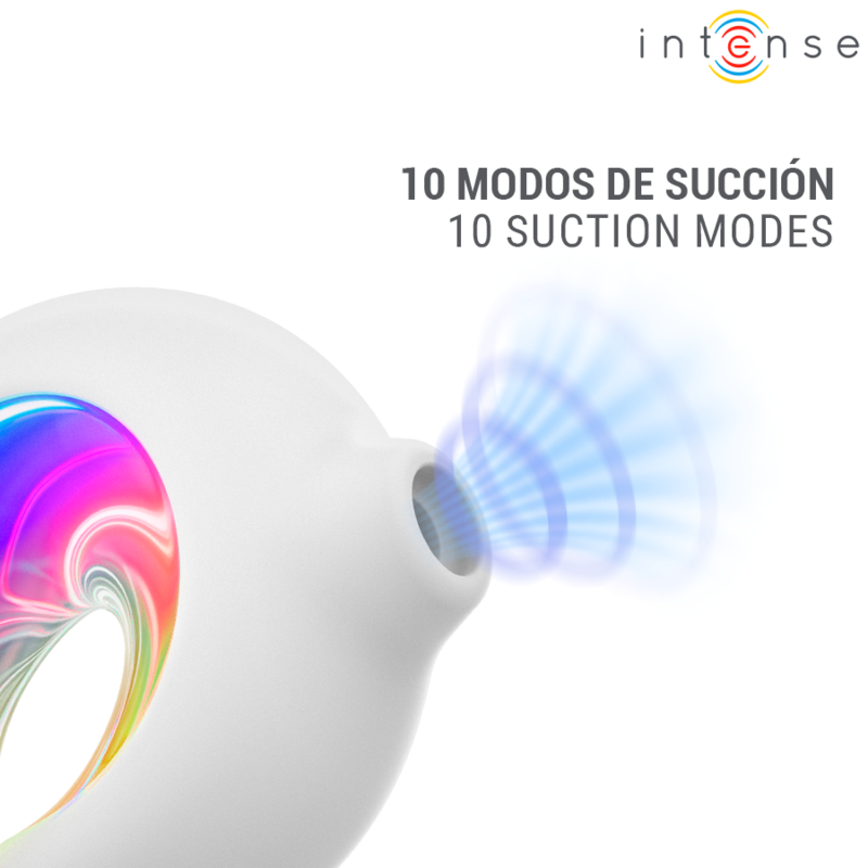 INTENSE - ASTON ESTIMULADOR CLITORIANO DE SUCÇÃO RECARREGÁVEL USB COM VIBRAÇÃO BRANCO
