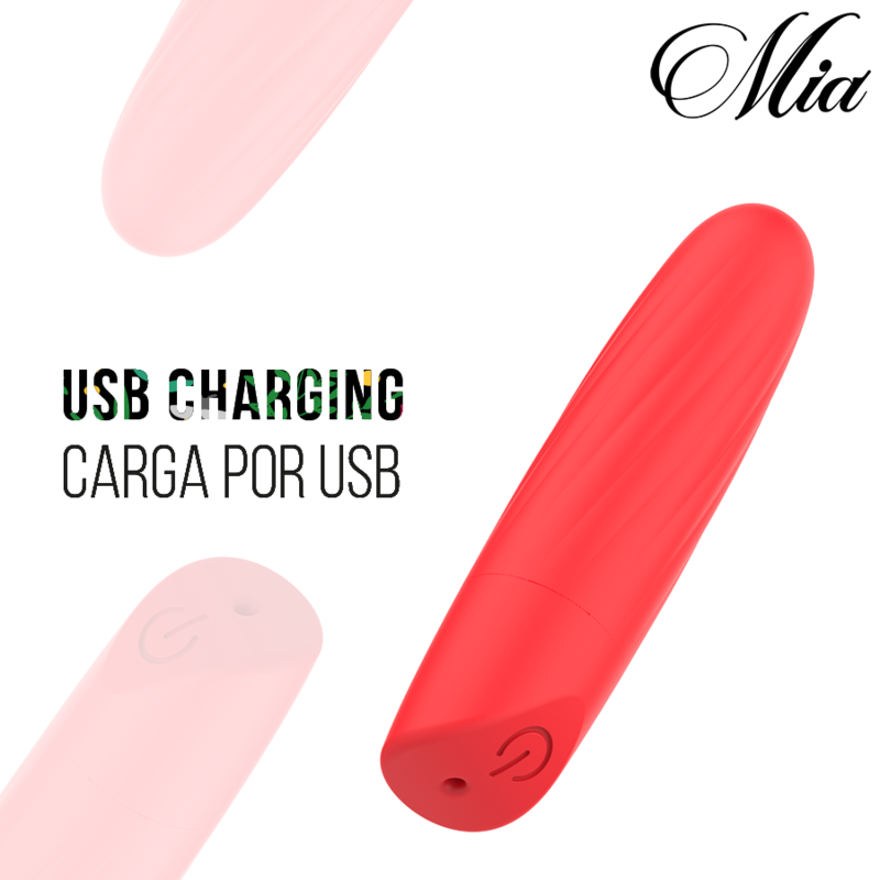 MIA - LUCY ELLEN MINI VIBRADOR RECARREGÁVEL USB VERMELHO