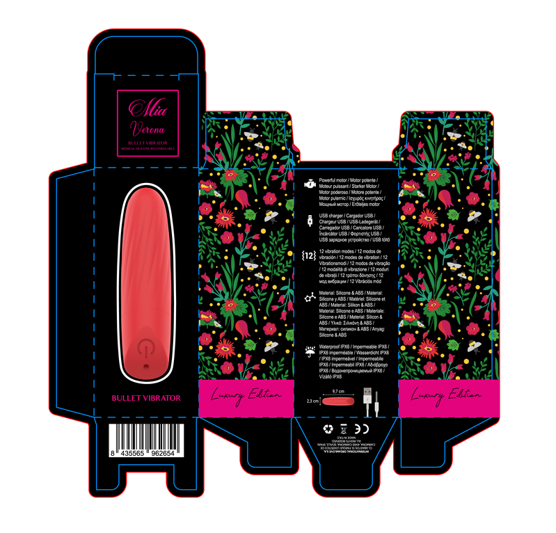 MIA - LUCY ELLEN MINI VIBRADOR RECARREGÁVEL USB VERMELHO
