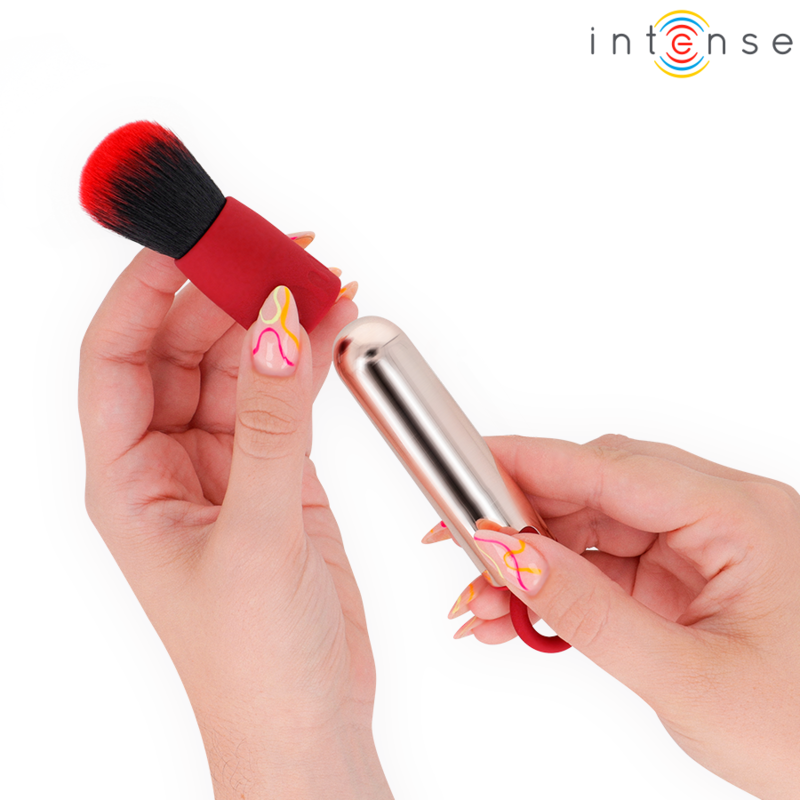 INTENSE - PINCEL DE MAQUIAGEM VIBRATÓRIO RECARREGÁVEL USB TOM, VERMELHO