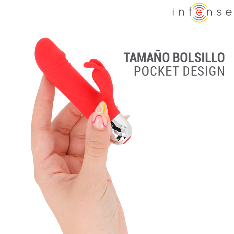 INTENSE - MIKE MINI VIBRADOR COELHO RECARREGÁVEL USB VERMELHO