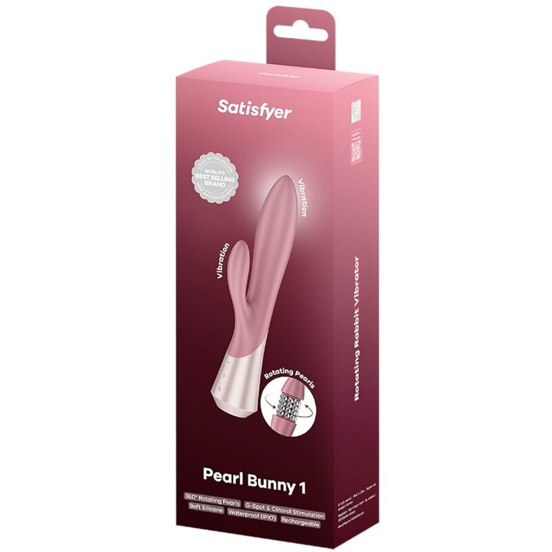 SATISFYER - PEARL BUNNY 1 VIBRADOR COELHO COM PÉROLAS GIRATÓRIAS TERRACOTA