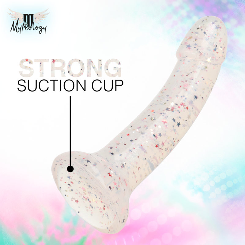 MYTHOLOGY - LYRA 1 DILDO DE SILICONE COM VENTOSA 19 CM -Ø- 3,3 CM CONFETE FÚCSIA